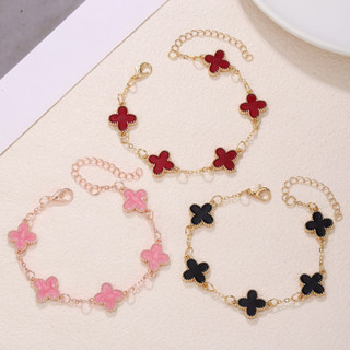 Vòng tay cỏ ba lá mới dành cho nữ, thiết kế đơn giản và đa năng