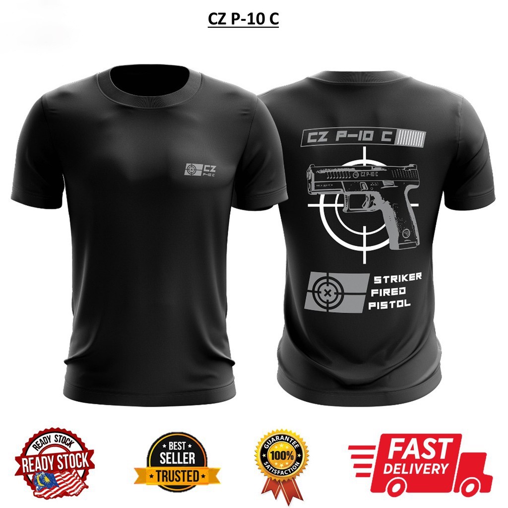 DR TACTICAL Áo thun sợi nhỏ bên trong unisex cổ tròn tay ngắn áo thun baju Cz P10 C dewasa