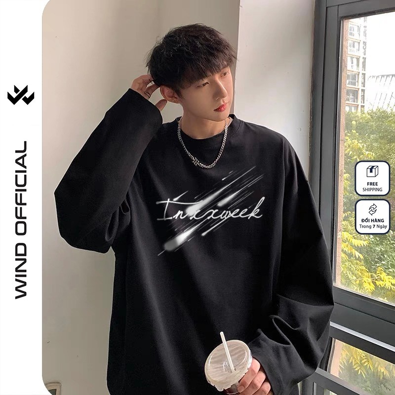 Áo Thun Tay Dài Unisex Wind Clothing Form Rộng Wind Clothing FALLEN STAR nam nữ 100% cotton Phong Cá