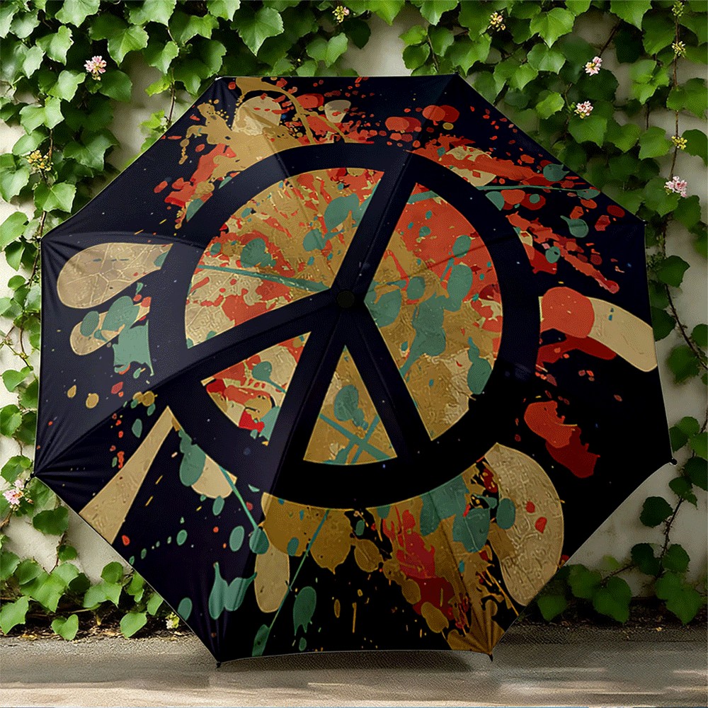 Ô tự động gấp gọn nhẹ, in logo War and Peace, phù hợp cho du lịch và hoạt động ngoài trời