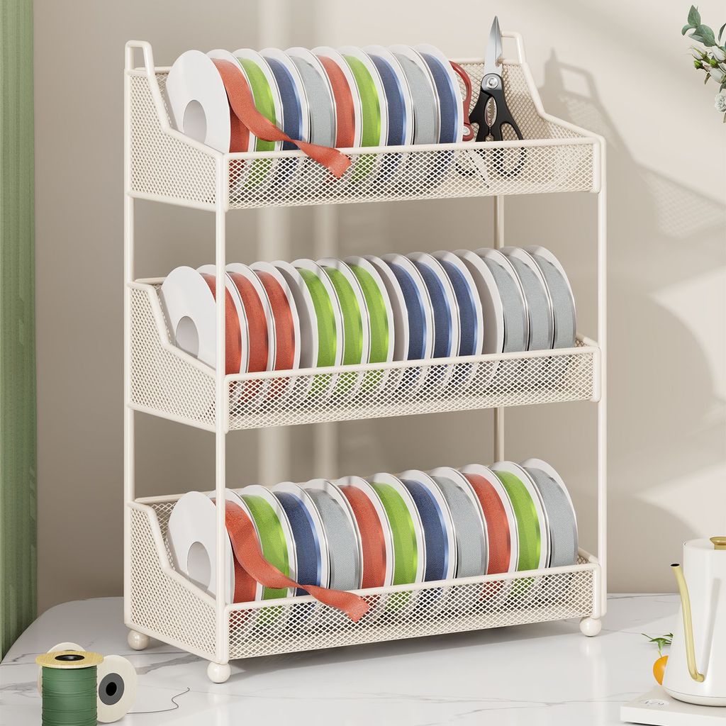 Cửa hàng hoa chuyên dụng ruy băng lưu trữ giá đỡ bó hoa ruy băng nhiều lớp kệ sắt
