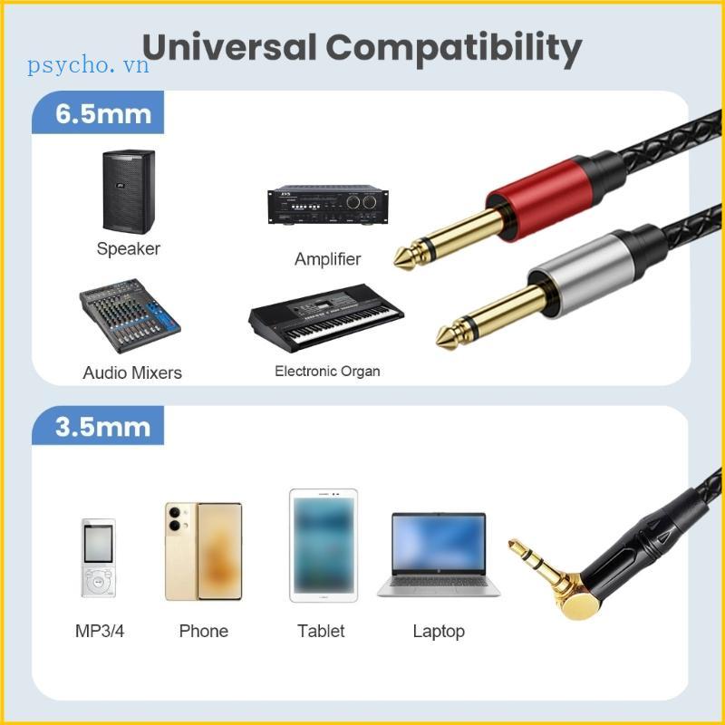 Psy Quality 3 5mm Nam Đến 2x6 35mm Nam Y Cáp 1 Cáp Chuyển Đổi 8inch Đến 1 4in