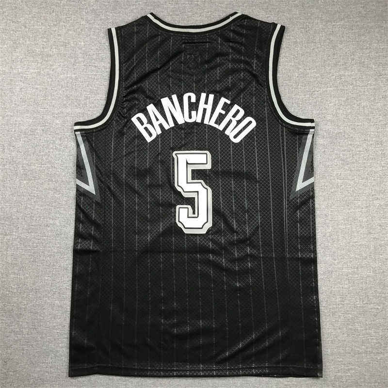 Áo thun thêu 25 kiểu Orlando Magic Team No. 5 Áo bóng rổ Ben Chero Ban