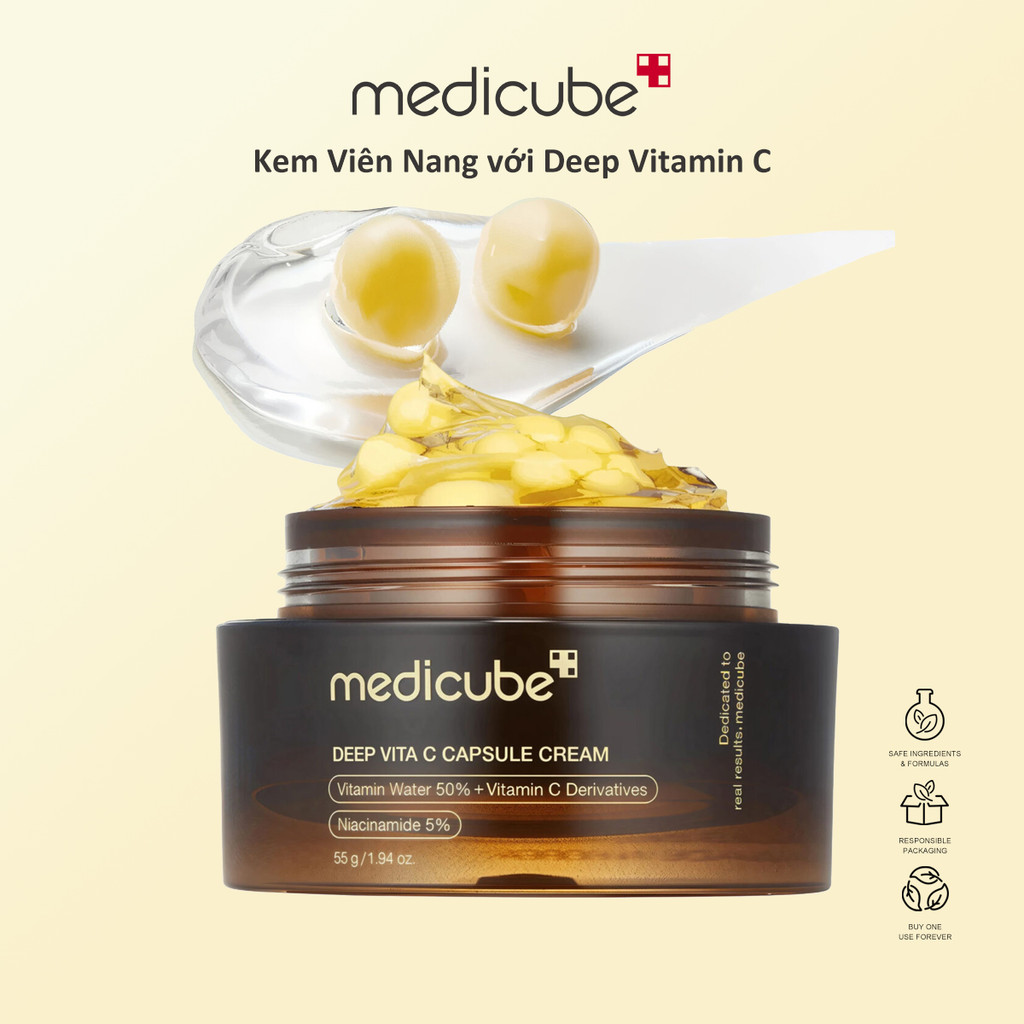 Kem Viên Nang Vitamin C Sâu Medicube - Gel Dưỡp Sáng Da & Làm Săn Da, Kết Cấu Mỏng Nhẹ Từ Liposome V