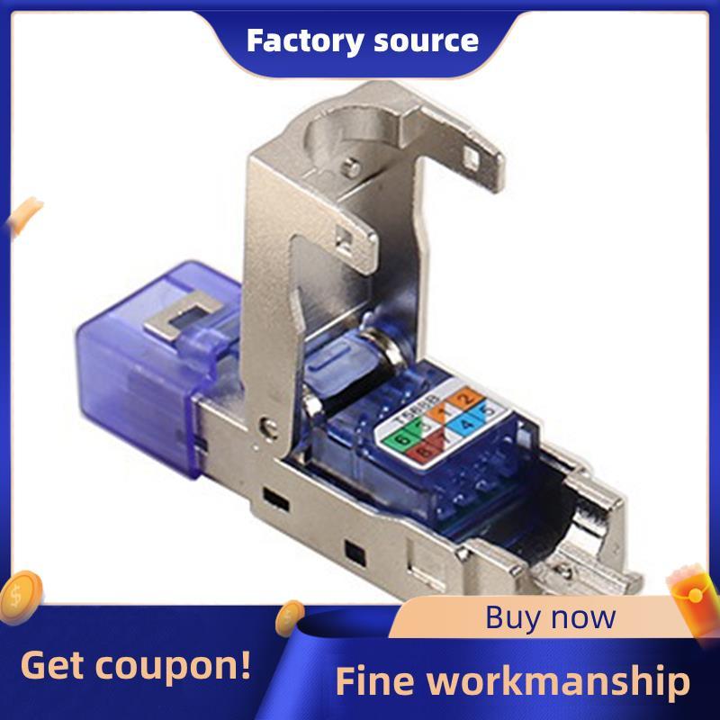 Đầu nối CAT8 RJ45 Cắm không có công cụ uốn CAT8 40Gbps 50U Cáp mạng được bảo vệ bằng hợp kim kẽm RJ4