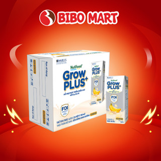 Thùng 24 Hộp Sữa Bột Pha Sẵn GrowPLUS+ Vị Chuối Phát Triển Chiều Cao Tăng Cân Cho Bé - Bibomart