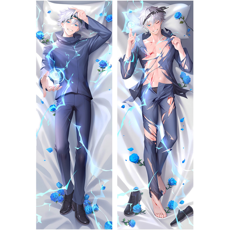 Anime Gojo Satoru Dakimakura Ôm Thân Gối DIY Đệm Otaku Nam Da Đào / Vỏ Gối Tricot 2 Chiều Chăn Ga Gố