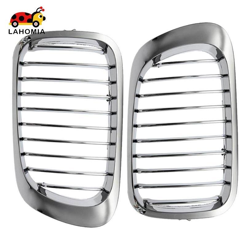 2 Miếng Lưới Tản Nhiệt Thận Trước Chrome Cho Xe BMW E46 M3 3 Series Bạc