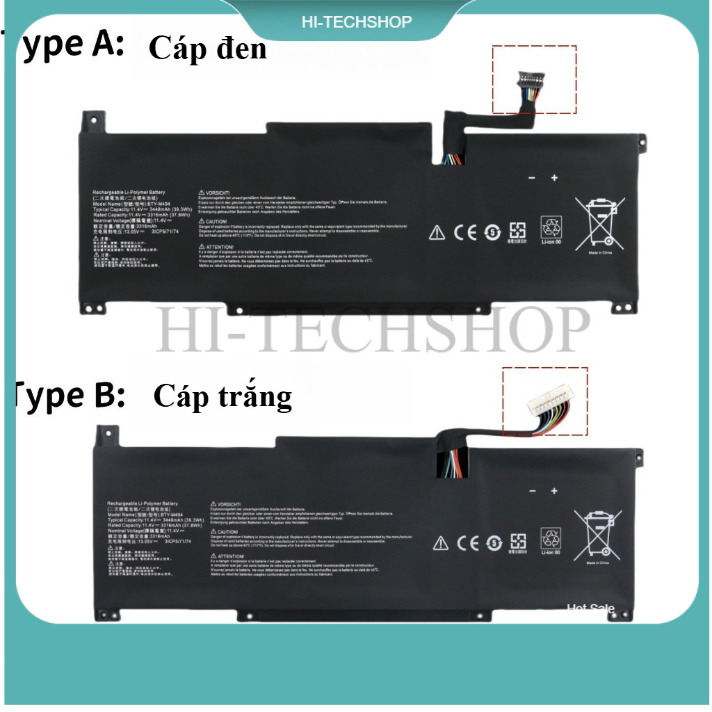 ⭐⭐[ZIN] Pin Laptop MSI Modern 14 C12MO, Modern 14 C7M, Modern 14 C7MG BTY-M494