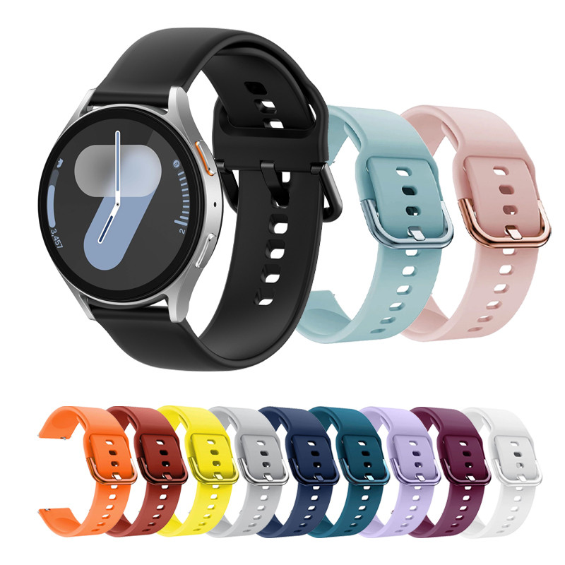 Dây đeo silicon khóa màu cho Samsung Galaxy Watch 7 6 5 4 44mm 42mm FE Active 2 40mm 44mm Watch 6 Wa