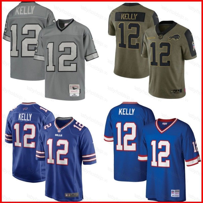 BS1 Buffalo Bills NFL Shirt Số 12 Màu Kelly - Phù hợp size lớn và unisex