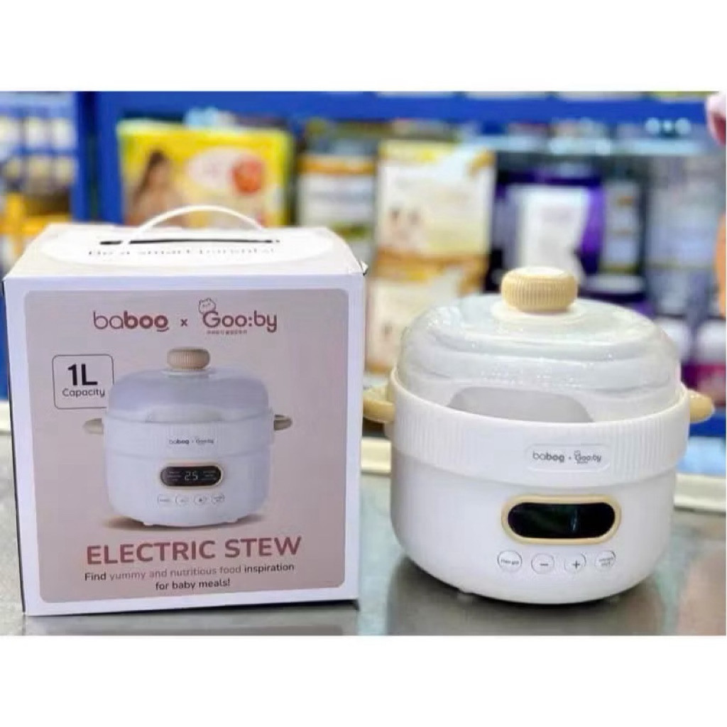 Thố sứ,nắp sứ nồi nấu cháo chậm baboo gooby 1L