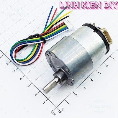 JGB37-520 Động Cơ Giảm Tốc Có Encoder 12VDC, 333 rpm, Trục 6mm Linh Kiện DIY