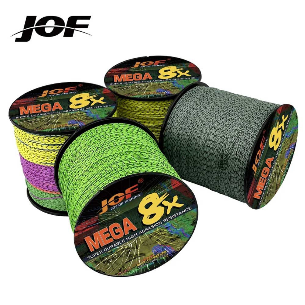 JOF 8 Dây PEing Bện Siêu Mạnh 500M Multifiber Chép Chống Cắn Dây Nhiều Màu Nước Mồi Lure Lineing