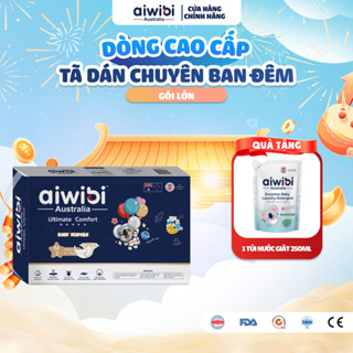 Tã/Bỉm Dán Cao Cấp Aiwibi Chuyên Ban Đêm Ultimate Comfort - Gói Lớn S/M/L