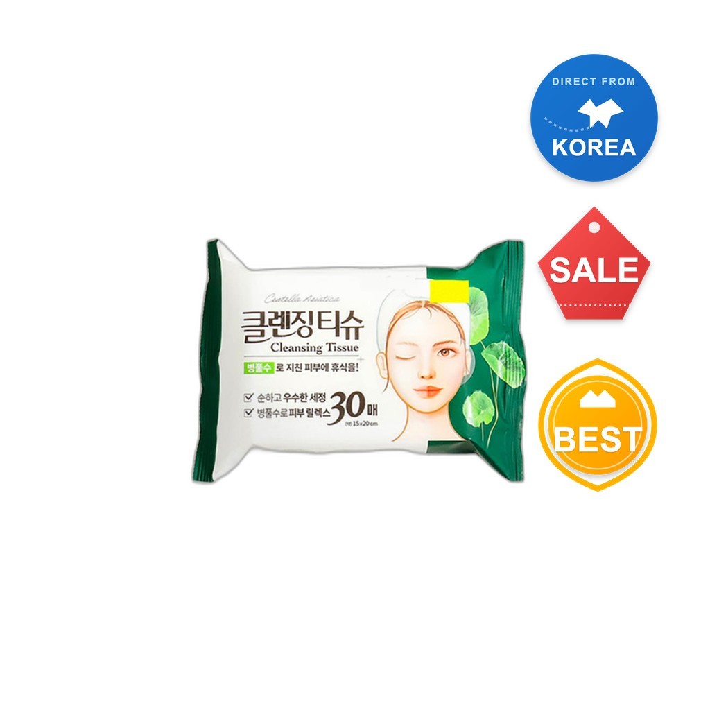 [daiso] Khan tay trang moi mat Khan giay lam sach Centella 15 x 20cm 30 to