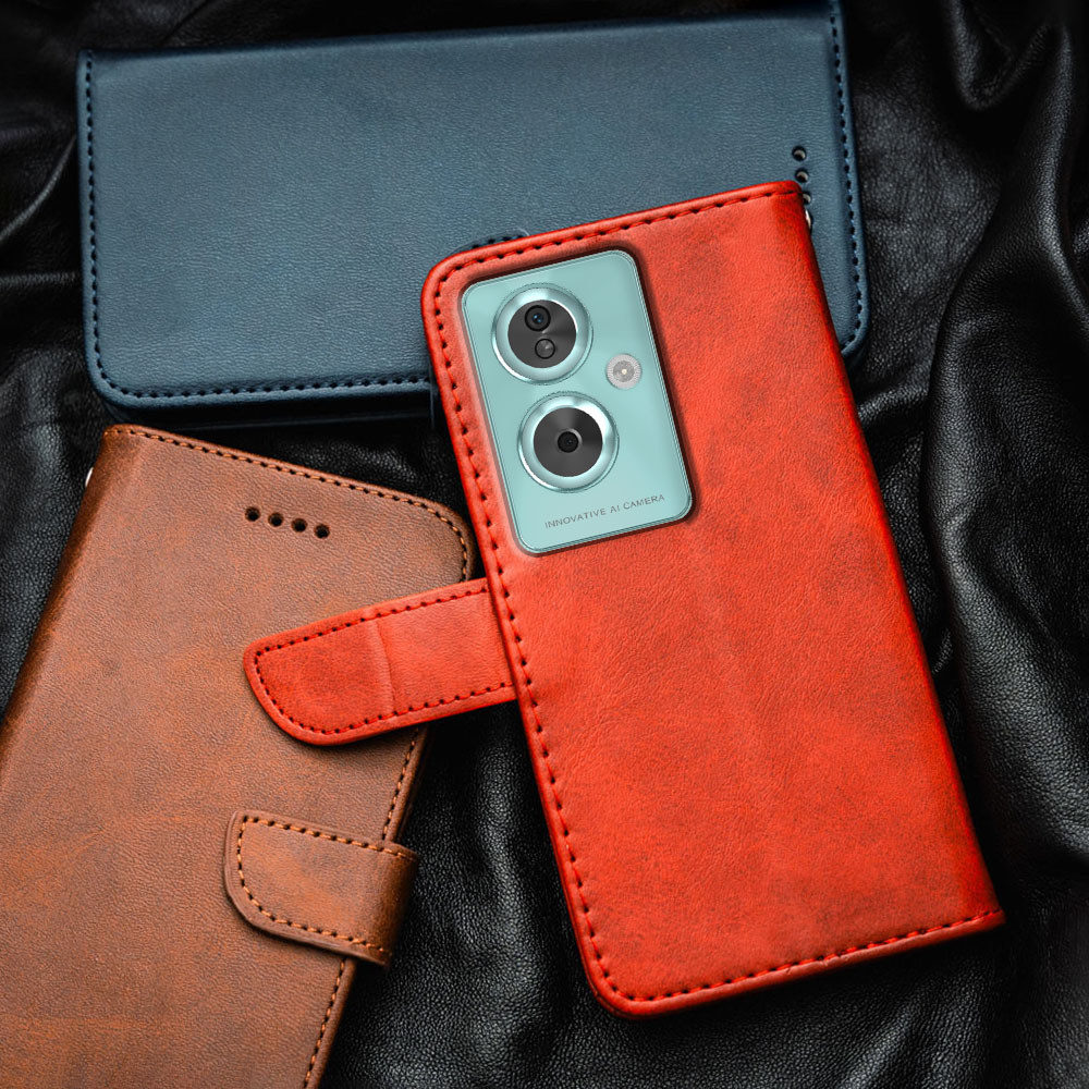 Ốp Điện Thoại Da Sang Trọng Cao Cấp Cho Oppo A79 5G A2 A1s PJB110 CPH2553 Ví Lật Tích Hợp Đựng Thẻ C