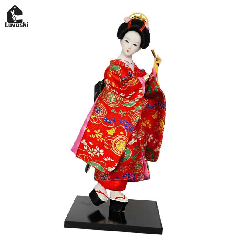 Nhật Bản Geisha Búp Bê Kim Sa 12 inch Để Bàn Trang Trí Châu Á Kabuki Hình Geisha