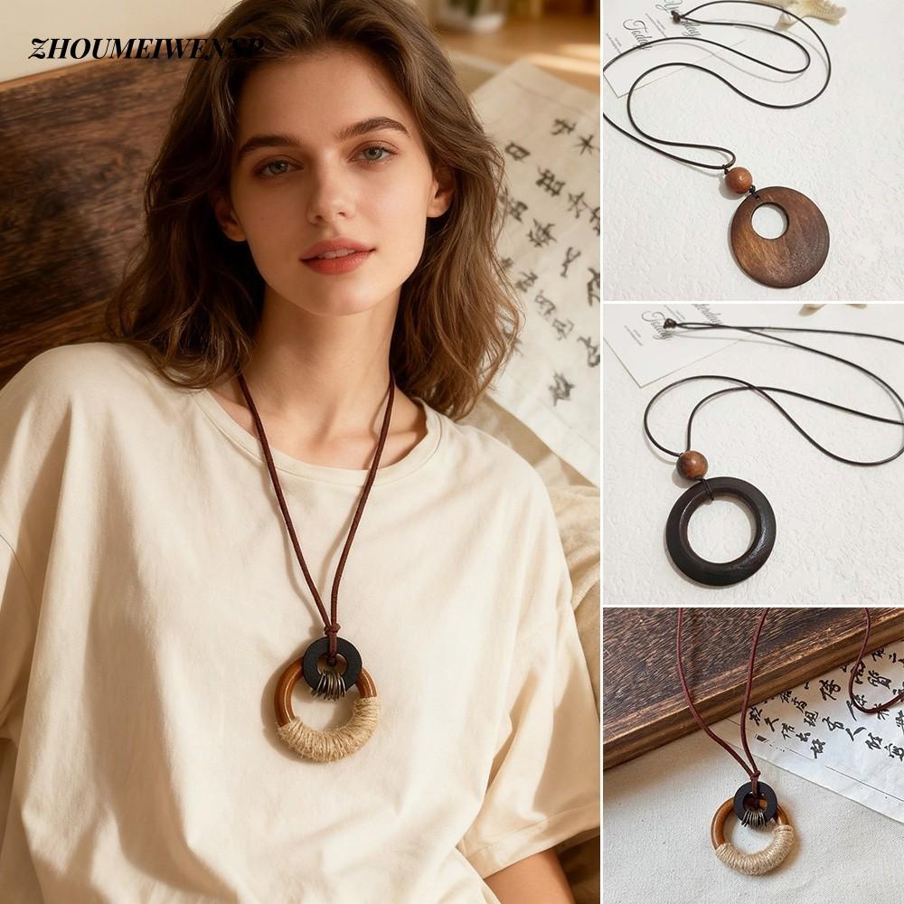 Vòng cổ gỗ ZHUMEIWENSP style boho cổ điển, phù hợp nam giới