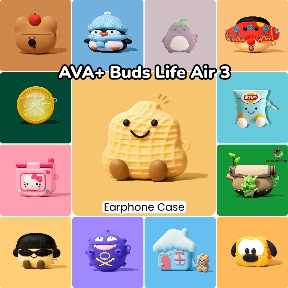 [Phổ biến] Dành cho vỏ AVA + Buds Life Air 3 Vỏ tai nghe silicon mềm Phim hoạt hình siêu mát NO.8