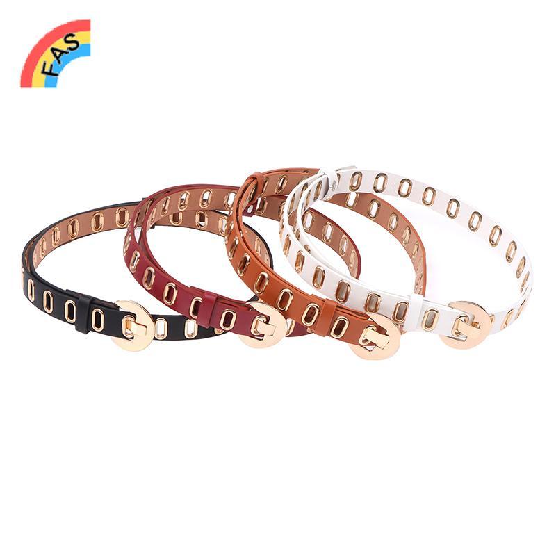 [FAS] Đai Nữ Grunge Mới Có Thể Điều Chỉnh Lỗ grunge Punk Thắt Lưng Nữ Hợp Kim Pin Bule Da PU VN