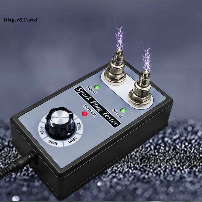 DIAPER & CORED 1 Bộ Xe Máy Đánh Lửa Cuộn Dây Cheer Spark Detector Có Thể Điều Chỉnh Lỗ Kép Spark Plu