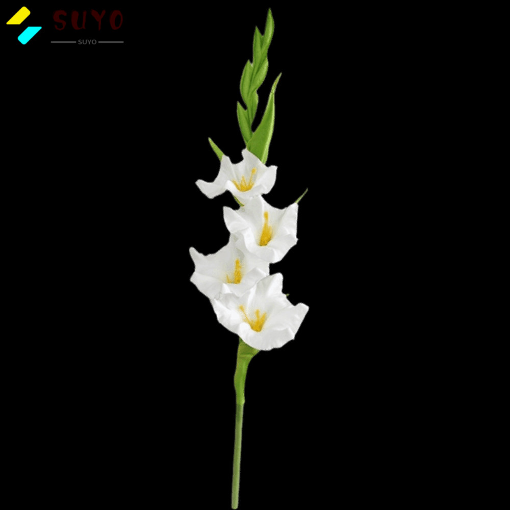 SUYO PU Hoa Giả, Chất Liệu PU Nhân Tạo Chi Nhánh Gladiolus Nhân Tạo, Nhánh Tím Trắng Giả Hoa Nghệ Th