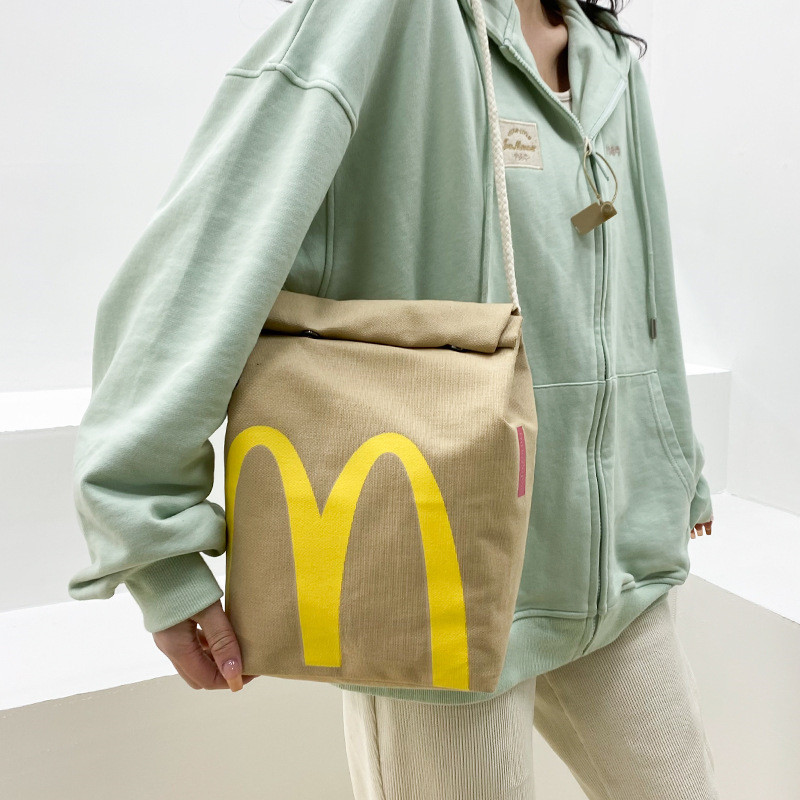 Túi Đi Học McDonald 's 2025 Xuân Hè Túi Giấy Ba Lô Nữ Ba Lô Dung Tích Lớn Túi Lớp Học Sinh