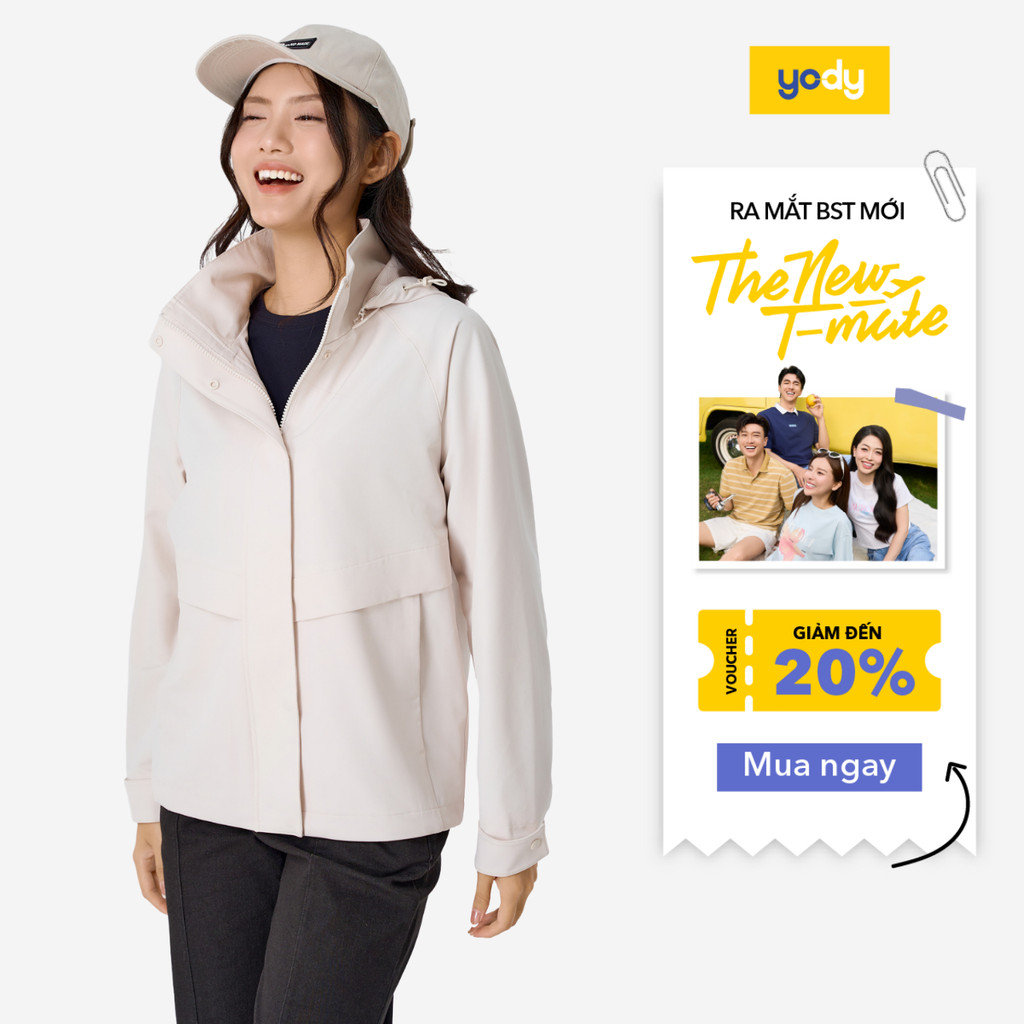 Áo Khoác Gió Nữ 4c Plus Dáng Suông YODY chất liệu cao cấp cản gió cản bụi chống nắng WCWC25F025