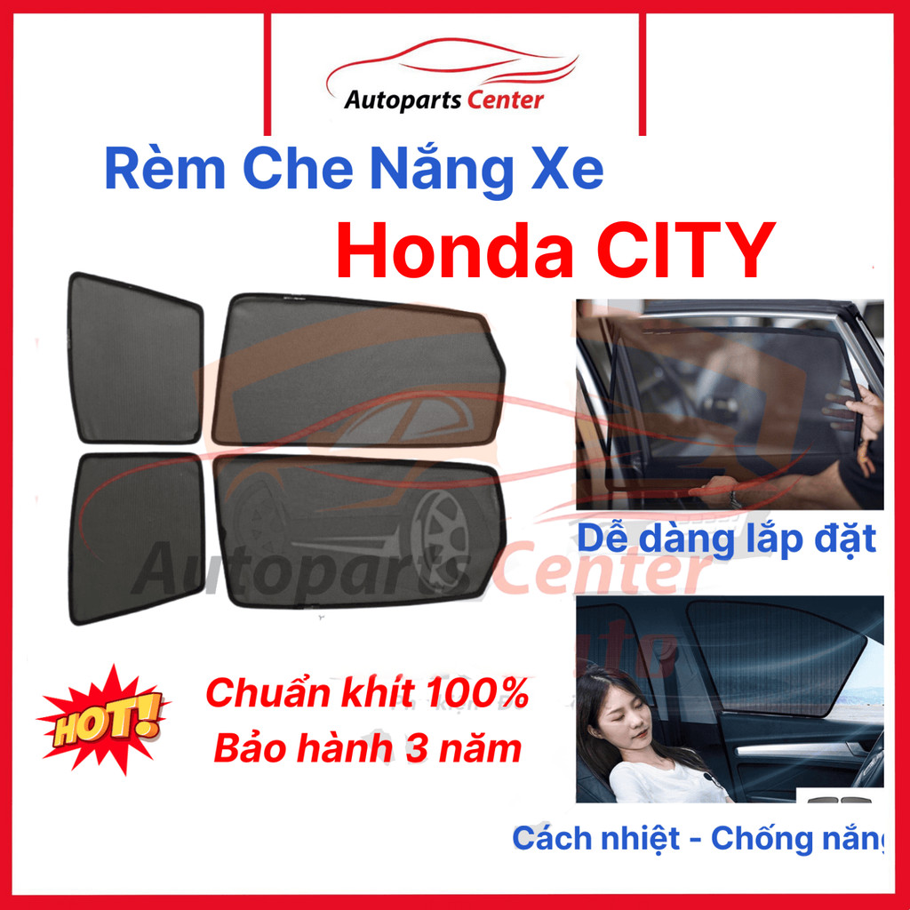 Rèm che nắng xe Honda City, City RS 2010- 2021, 2022, 2023, 2024, 2025 có nam châm hút cao cấp Autop
