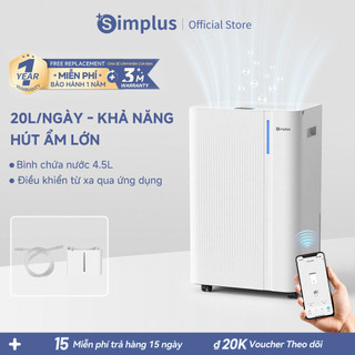 Simplus Máy hút ẩm 20L/ngày dung tích bình chứa nước 4.5L Phòng ngủ, phòng làm việc CUSH008 - V