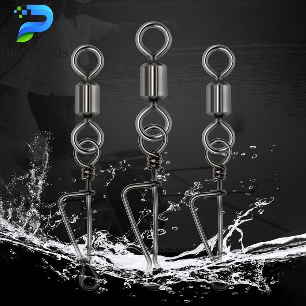 maxgoods MAXGOODS 10 chiếc Cán câu cá xoay, có khóa Đầu nối lăn xoay 8 hình, Vòng kết nối dòng viên 