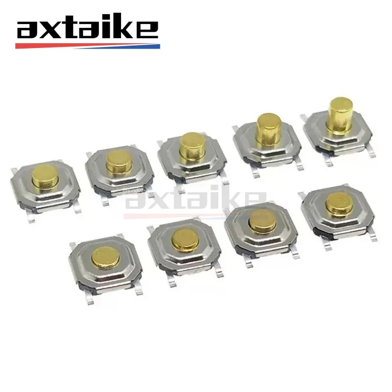 Bộ 50 5.2 * 5.2 1.5 / 1.7 / 2 / 2.3 / 2.5 / 3 / 3.5 / 4.3mm Tactile Tact Push Button Micro Copper He