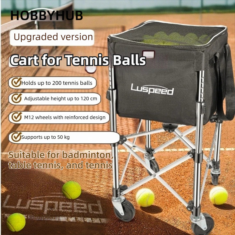 Xe đẩy bóng Tennis HOBBYHUB và Luspeed - Khung thép không gỉ, điều chỉnh chiều cao dễ dàng