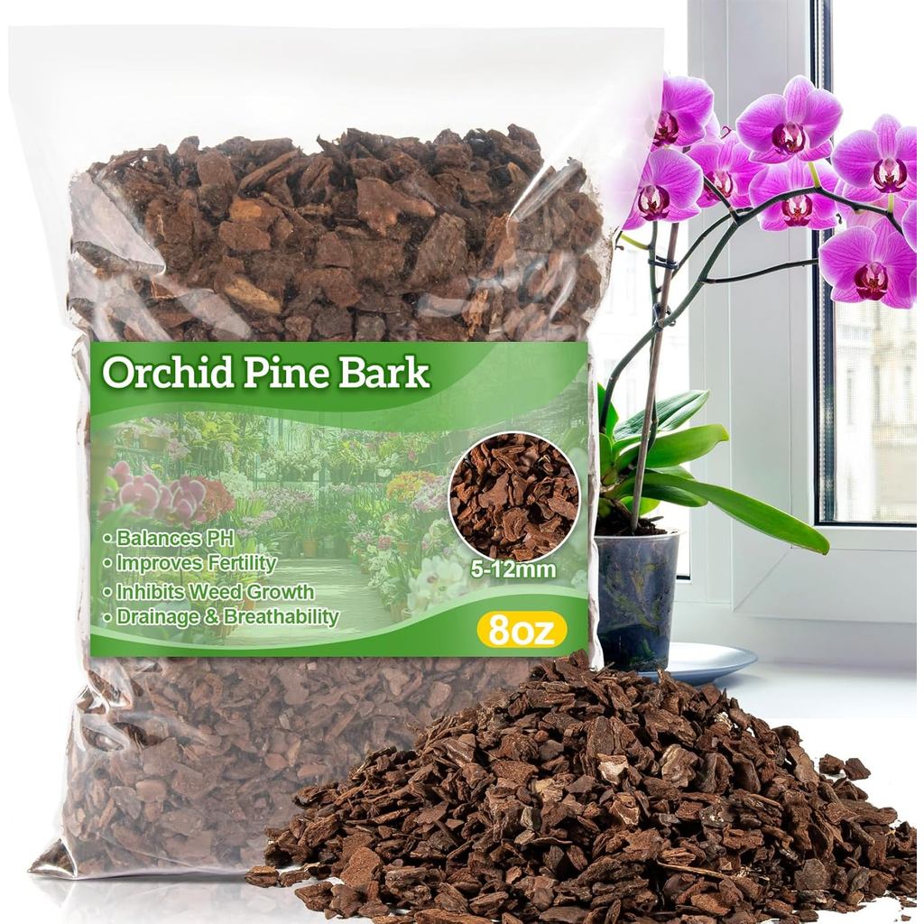 8OZ Vỏ cây lan trồng đất - Hỗn hợp bầu hoa lan Sukh Cây bách làm vườn Mulch Làm vườn Dryad Vỏ cây th