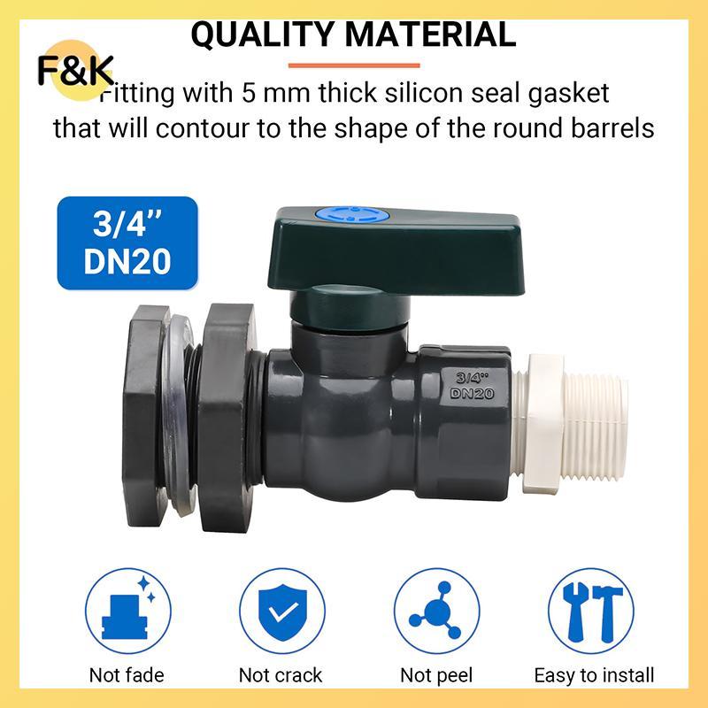 F & K PVC Rain Barrel Diverter Kit 3 / 4 Inch Rain Barrel Valve Rain Barrel Spigot Kit Với Bộ chuyển