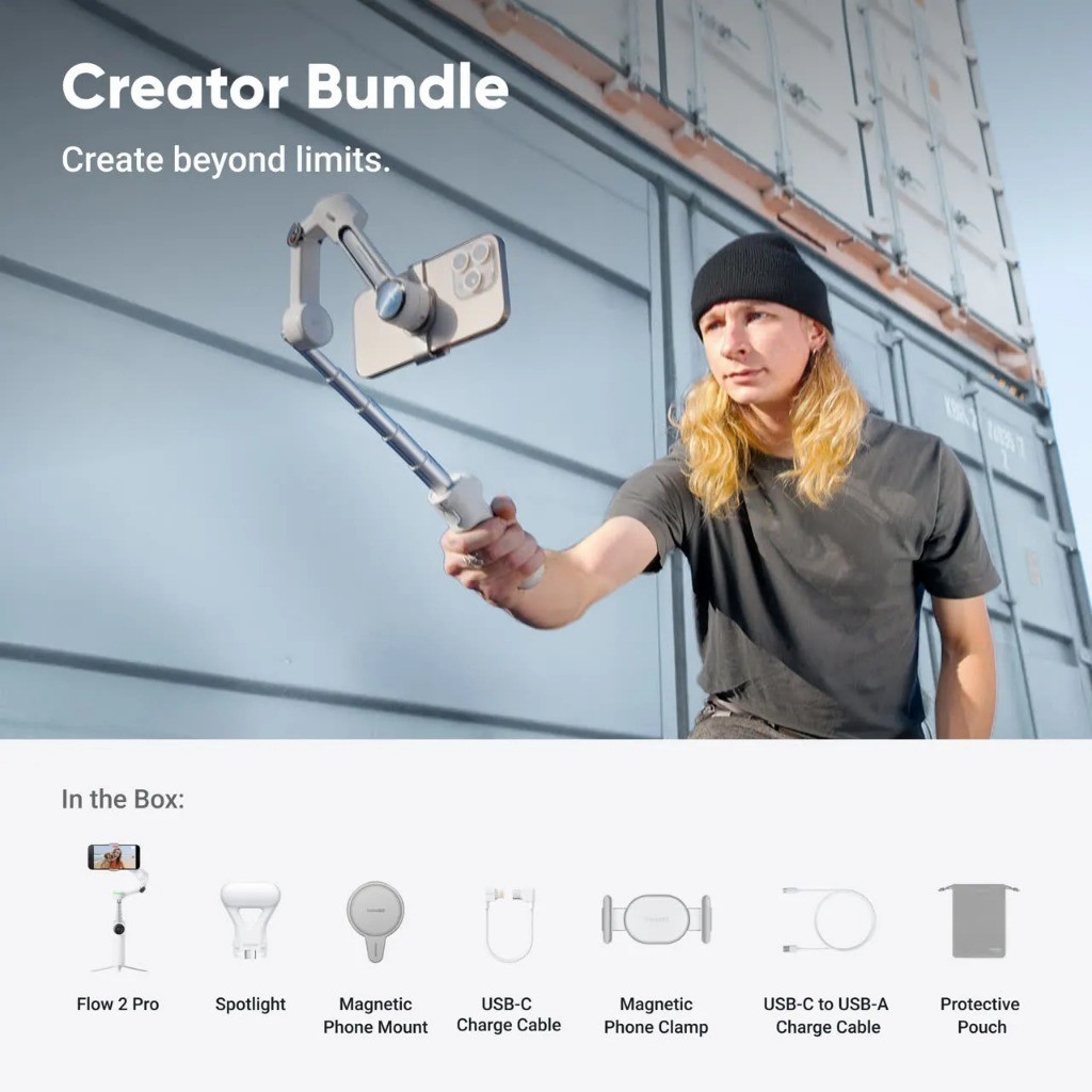 Gimbal Chống Rung Điện Thoại Insta360 Flow 2 Pro Creator Bundle Chính Hãng BH 12 Tháng