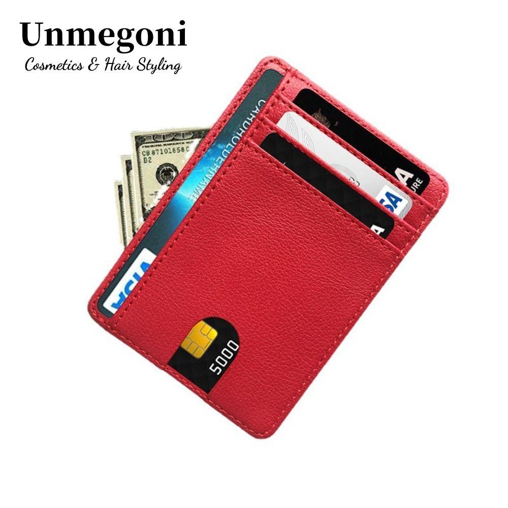 UNMEGONI Ví Da Nam Nữ Mini Ví Đựng Tiền Mỏng 8 Khe Cắm