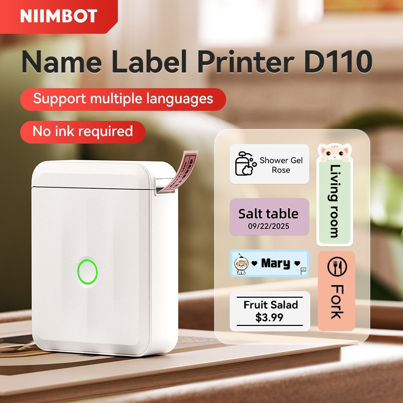 Máy in nhãn Niimbot D110 Bluetooth Máy tạo nhãn nhiệt Công tắc Nhãn dán tên Máy in nhãn dán tên