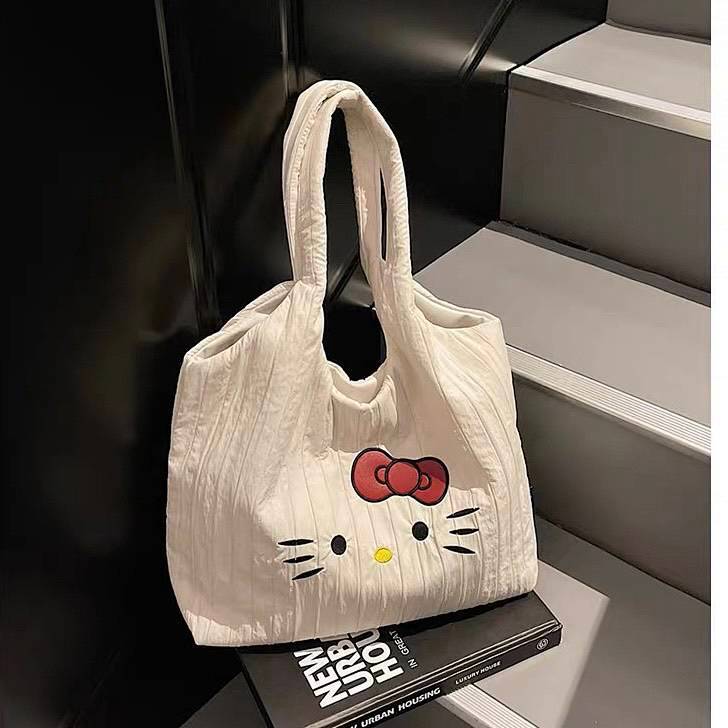 Large Capacity Shoulder Bag New Canvas Bag Cartoon Casual Tote Bag Student All-Match Commute Tote Ba