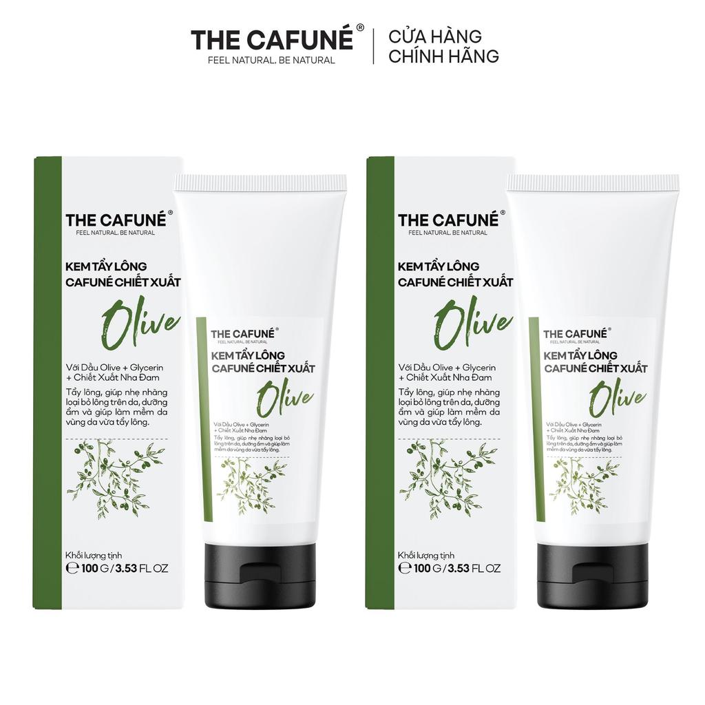 Combo 2 Tuýp Kem Tẩy Lông The Cafuné Chiết Xuất Olive 100g