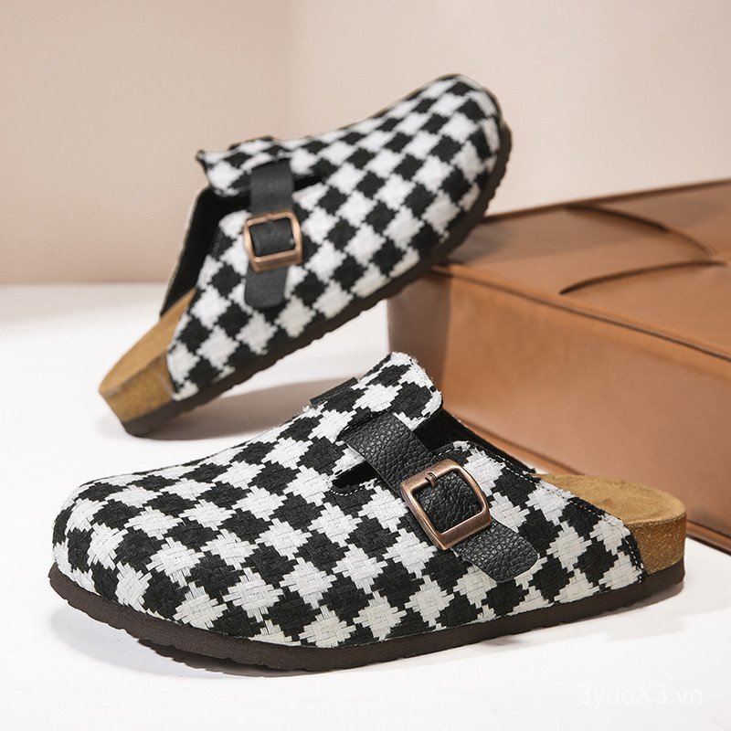 Dayuan All-Match Bốn Mùa Baotou Birkenstock Cork Dép Mules Ngoài Trời Đi Biển Nam Nữ Giày