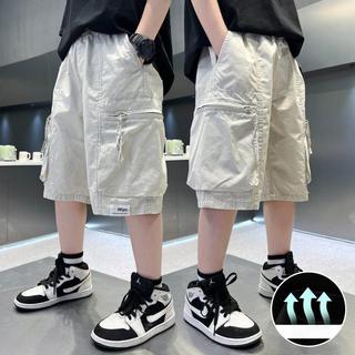 Quần short bé trai mùa hè form rộng, chất liệu dù nhẹ, phong cách thể thao Hàn Quốc size 120–180