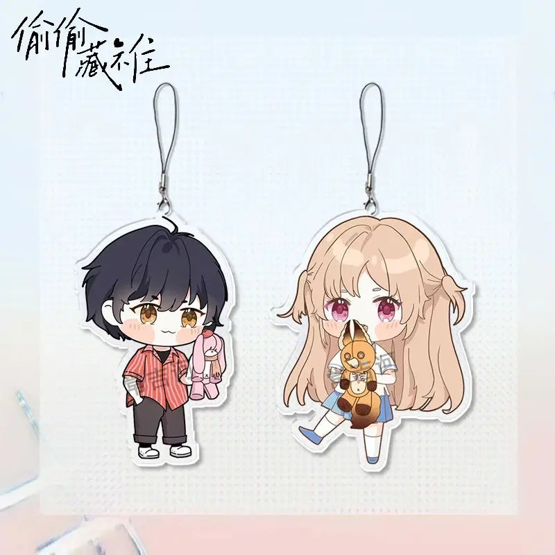 Móc khóa Vụng Trộm Không Thể Giấu Hidden Love Đoàn Gia Hứa Tang Trĩ Chibi Mica Acrylic dây đeo điện 