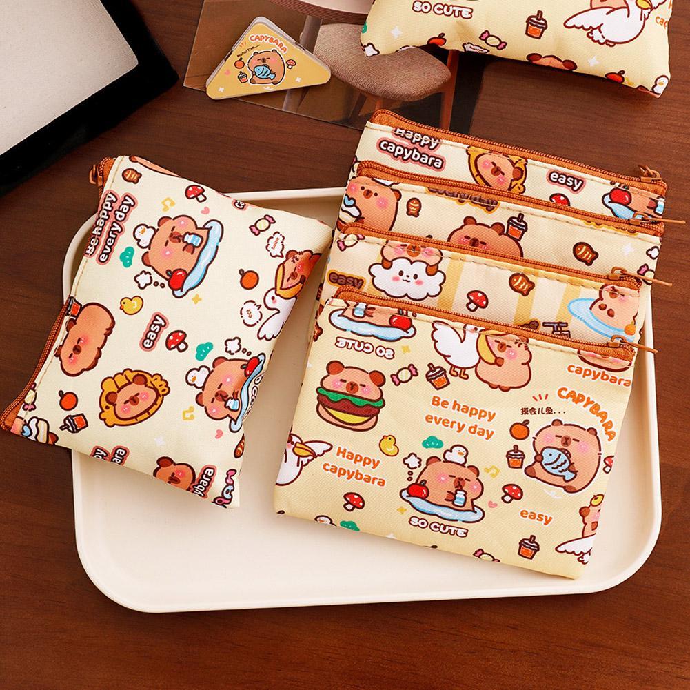 Mới Dễ Thương Họa Tiết Hoạt Hình Capybara Ví Đựng Tiền Mini Di Động Túi Đựng Tiền Ví Di Động Túi Chì