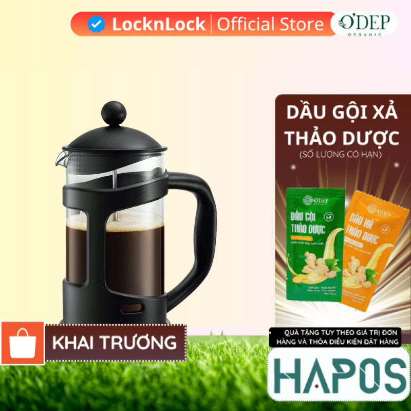 Bình pha trà cafe 800ml LocknLock French Press Chính hãng LLG018   - HAPOS HOF