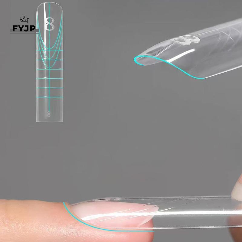 FEJP 240 Cái / hộp Sandwich Dual Nail Forms Extensions Dual Forms Coffin Almond Nail Forms Rapid Ext