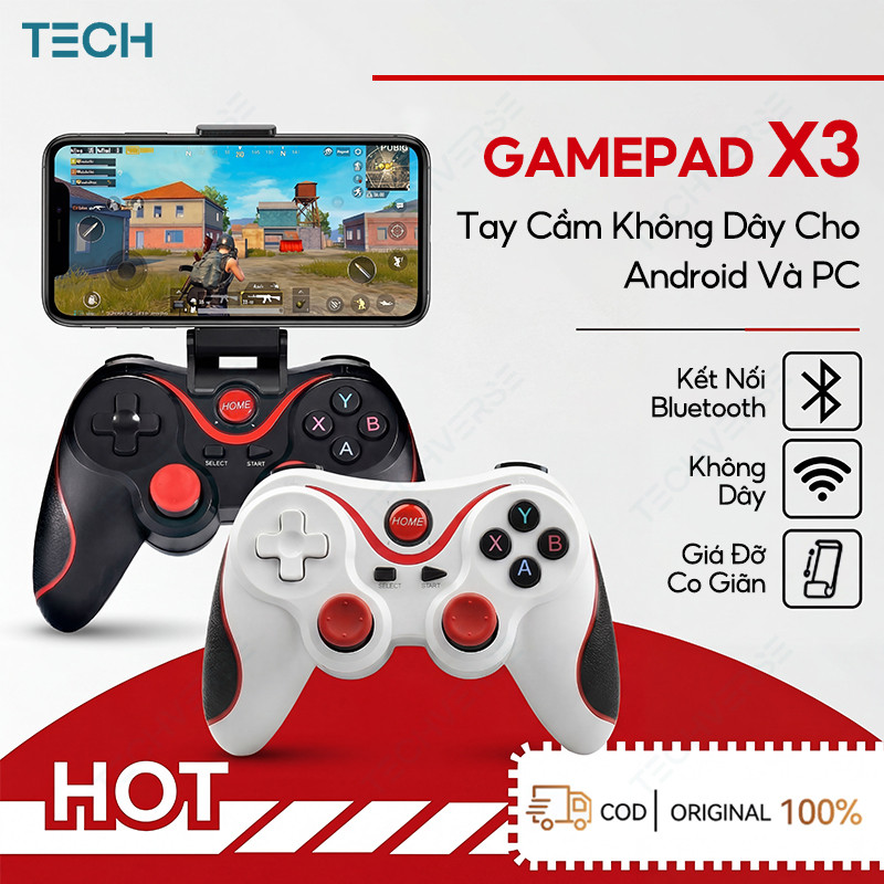 X3 Tay Cầm Chơi Game Bluetooth Không Dây Gamepad Cho Android iP PC Smart TV Controller Mobile Gaming