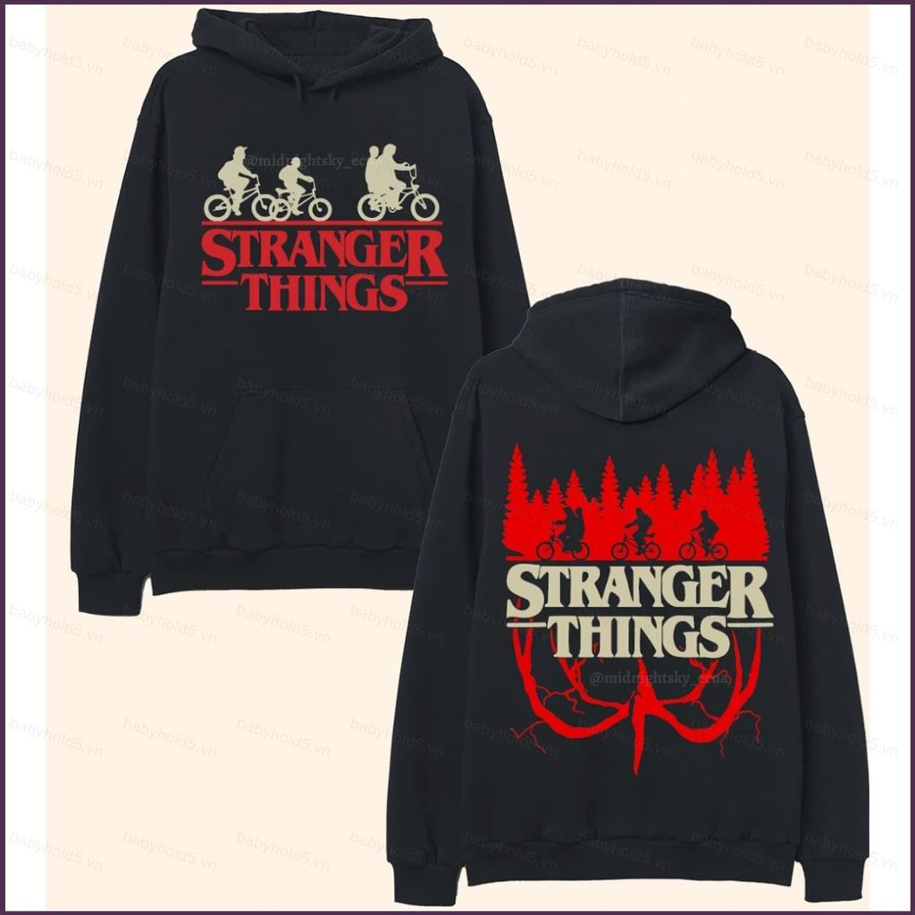 BH5 Stranger Things 5 ELEVEN anime dây kéo Áo khoác Hoodie Unisex Top BH5