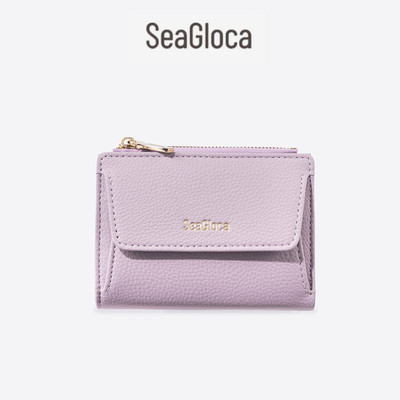 SeaGloca Soft Pastel Chic Bifold với Snap vàng & Túi có khóa kéo ghép đôi cho phụ nữ 54